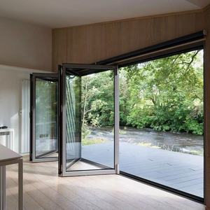 Nordi gris <span class=keywords><strong>anthracite</strong></span> noyau chaud aluminium patio extérieur 12 pieds vistafold portes coulissantes pliantes/pliantes en verre extérieures - Product Image 2