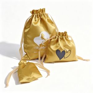 Sacs de rangement en satin personnalisables avec cordon de serrage pour cadeaux et accessoires, disponibles en différentes couleurs et tailles - Product Image 5