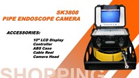 Endoscope de canalisation LCD YiMi SK3808 10 pouces avec fonction d'auto-nivellement, batterie haute capacité 6600 mA, câble de 40 m, mesure de haute précision 2X