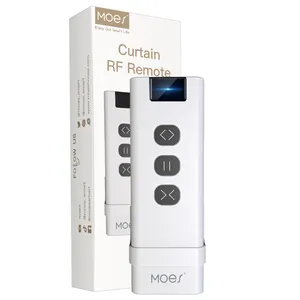 RF433 Remote Controller For WiFi Curtain Switches and RF Roller Blind Modules, Battery Powered