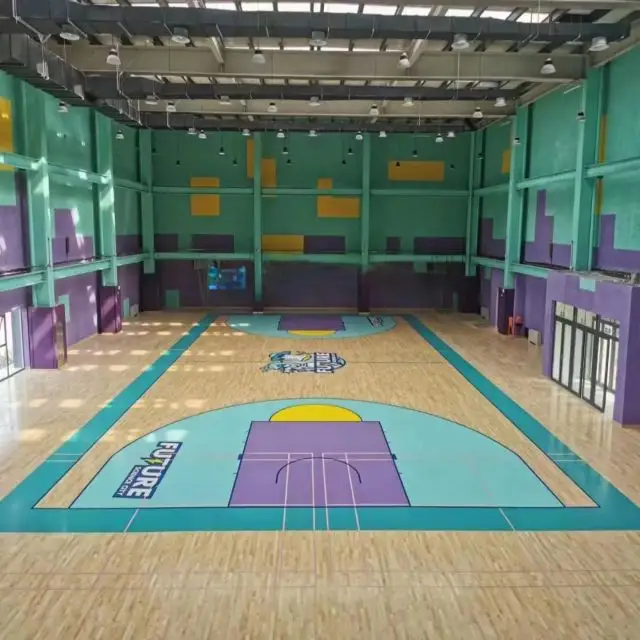 Hartholzböden für Indoor-Basketball-Trainingsplätze, anpassbares kostenloses Design kostenlose Proben