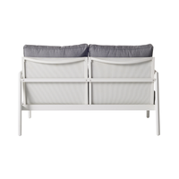 Meubles de salon, canapé deux places en tissu avec structure en métal et coussin, à vendre