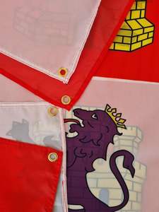 Drapeau de Castille et Léon (Castilla <span class=keywords><strong>Y</strong></span> Leon) renforcé avec 4 œillets, polyester résistant aux intempéries, 150 cm <span class=keywords><strong>x</strong></span> 90 cm, drapeau de balcon MateyCo - Product Image 5