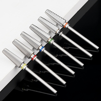 Nouveau personnalisé de haute qualité sans chaleur 5 en 1 mèches à ongles coupe croisée manucure Gel outils populaires 3/32 "ensemble de forets à ongles en carbure