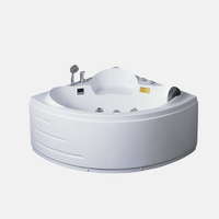 Baignoire de massage d'angle compacte Jacuzzier européenne, design moderne, prix abordable, baignoire à remous pour la vente en gros