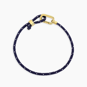 Pulsera Azul Marino con Cierre de Mosquetón Chapado en Oro, Estilo Deportivo Casual Unisex, Pulsera de Paracord - Product Image 1