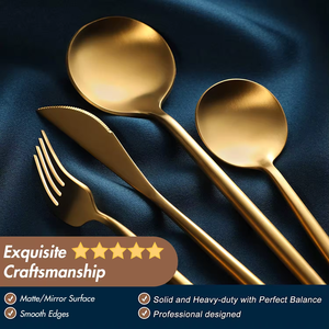 Brilliant Jieyang Modern Stainless Steel <strong>Cutlery</strong> Flatware Set Gold Finish Custom Logo Fork Tea For Wedding Giveaways - Product Image 2