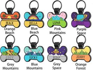 Collier d'étiquette de chien de compagnie à la mode personnalisé personnalisé blanc d'animal de silicone avec la dentelle décorée de <span class=keywords><strong>code</strong></span> QR pour des laisses de colliers d'animal familier - Product Image 4