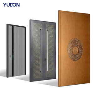 Современные входные двери из литого алюминия с 3D-резьбой для безопасности, звукоизоляции, для квартир, уличных объектов, торговых центров, отелей, больниц - Product Image 1