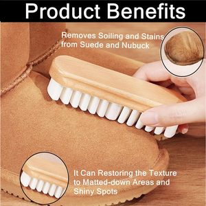 <span class=keywords><strong>Brosse</strong></span> en bois crêpe en cuir suédé, <span class=keywords><strong>brosse</strong></span> à crêpe résistante pour chaussures en <span class=keywords><strong>nubuck</strong></span> bottes sacs sacs à main vestes, détachant en cuir nappé - Product Image 5