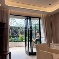 Portes-Fenêtres Rétro Élégantes en Aluminium et Verre, Design Grille Classique, Isolation Phonique, Intérieur/Extérieur, pour Chambre et Hall d'Entrée