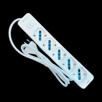 Interruptor de Enchufe Italiano FZF Modelo 305S 16A, 5 Posiciones, 5 Tomas de Corriente, Conexión Eléctrica para Uso Doméstico, Cable de 1.5m, 16A
