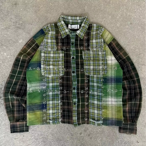 <span class=keywords><strong>Camisa</strong></span> <span class=keywords><strong>de</strong></span> <span class=keywords><strong>Hombre</strong></span> 100% Algodón Vintage con Estampado Floral y Botones - Lavado Ácido Desgastado, Franela, Cuello con Pedrería, Moda Urbana, Personalizada - Product Image 2