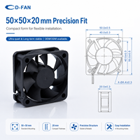 Ventilateur axial CC haute vitesse 5020 du fabricant de ventilateurs, 12 V, 50 mm, ventilateur de refroidissement axial CC sans balais 5 V pour l'électronique de puissance