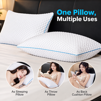 Oreiller en mousse à mémoire de forme déchiquetée Jeebay ODM avec housse zippée, support cervical réglable et rafraîchissant pour dormeurs sur le côté, emballage personnalisé