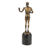 Intérieur Petit Métal Artisanat Décoration Homme Nu Statue Sculpture Prix Bronze Figurine Trophées Médailles Plaques pour La Décoration Intérieure