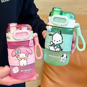 Botella de agua para niños My Melody, taza portátil de plástico de 500 ml con pajita para niñas, uso al aire libre - Product Image 2