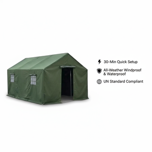 Tente de secours pour chantier extérieur en tissu Oxford épaissi, résistante aux intempéries, coupe-vent et imperméable, installation rapide en 30 minutes - Product Image 1