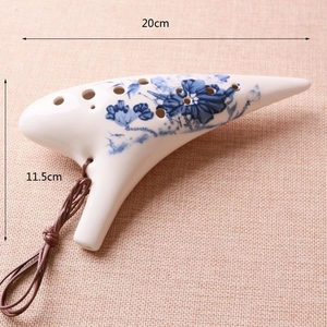 โอคาริน่าเซรามิกทรงสามเหลี่ยม 12 รู แบบจีนโบราณ สำหรับนักเรียนมือใหม่ - Product Image 2
