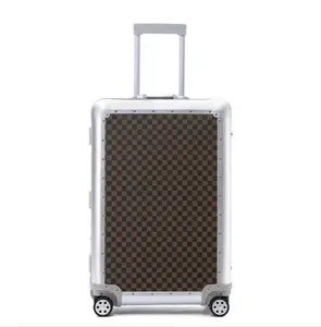 Maleta de mano El último diseño de aleación de aluminio de lujo rueda silenciosa maleta de viaje de coche conjunto de equipaje de negocios multifuncional
