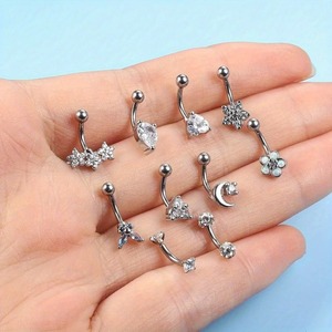 ASTM F136 Titanium Piercing 16g Gebogen Barbell Wenkbrauw Stud De Titanio Piercing Comfortabele Push <span class=keywords><strong>Pin</strong></span> Body Jewelry Design Dames - Product Image 1