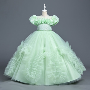 Lujoso elegante fiesta niñas tutú niños boda vestido de baile Navidad vestido largo para niños Fille 4 6 8 10 12 años - Product Image 4