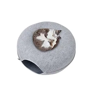 MSD002 Wholesale Custom New Design Cat Play Tunnel Cat Tunnel Bed Pets Felt Nest for Cat Cave with Circle Tunnel
