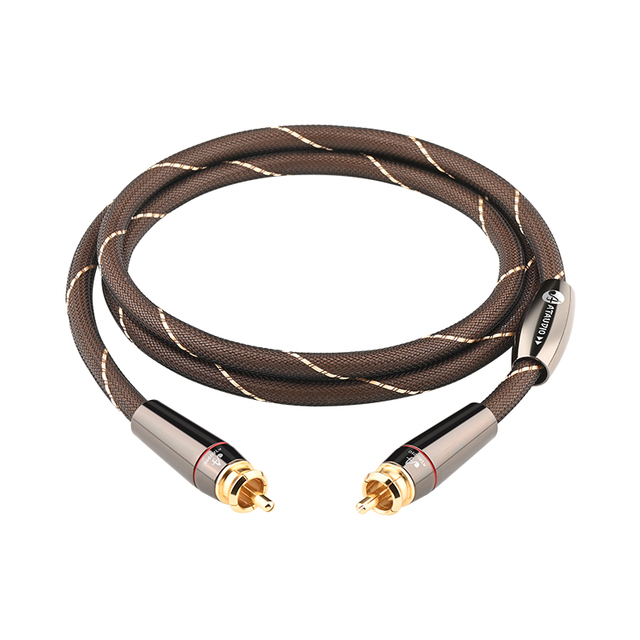 Hifi RCA Coaxial Audio Cable 6N OCC Silver-plated Wire Core with Pure Copper Gold-plated RCA Male Connector Hifi Speaker Cable