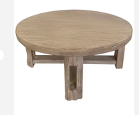 Table basse ronde en bois massif, style rustique, reproduction vintage, recyclé, chic, vente chaude