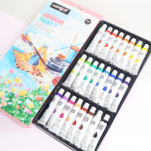 HongxiCulture – Coffret de peinture <span class=keywords><strong>gouache</strong></span> en tubes aluminium 12/24/36 couleurs de 12 ml – Vente en gros pour débutants et enfants - Product Image 4