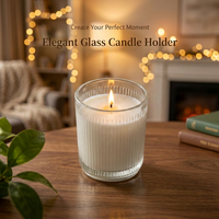 Porte-bougie en verre de luxe avec couvercle, vente en gros, résistant à la chaleur, centre de table pour mariage, décoration de table à domicile