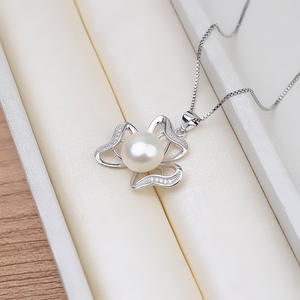 Ensemble de pendentifs féminins en argent S925 avec support en forme de trèfle à trois feuilles, support vide pour accessoires de bricolage, 1285 ensembles de bijoux tendance - Product Image 4