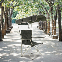Chaise de camping pliable avec impression de logo personnalisé et auvent pare-soleil, fauteuil en tissu Oxford 600D pour promotion de marque en extérieur, OEM