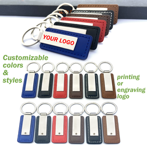 Bán buôn tùy chỉnh da móc chìa khóa kim loại Keychain nhà sản xuất thiết kế sang trọng vòng chìa khóa <span class=keywords><strong>Keyring</strong></span> Trống Tùy Chỉnh PU da Keychain - Product Image 2