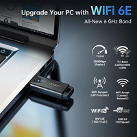Adaptateur USB WiFi 6E EP-AX1678 AX3000 Tri-bande 2,4/5/6 GHz 3 Gbit/s, mini carte réseau sans fil avec USB 3.0 pour ordinateur portable et ordinateur de bureau