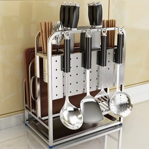 304 Stainless Steel Knife Holder Kitchen <b>Rack</b> Multi-functional New Model Integrated Storage of <b>Dishes</b> - Product Image 1