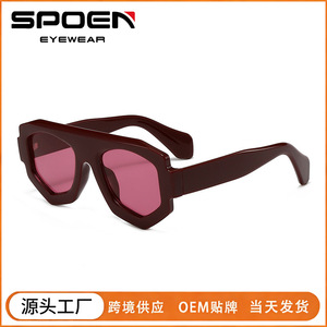 Lunettes de soleil géométriques à monture complète, polarisées UV400, rectangulaires, unisexes, à la mode, protection solaire pour adultes - Product Image 5