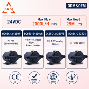 ZKSJ 24V ปั๊มน้ำ 2000L/H ไหล 25M <span class=keywords><strong>ยก</strong></span>สูงได้เงียบ ปั๊ม DC แบบไร้แปรงถ่านพร้อมระบบควบคุม PWM สำหรับระบบระบายความร้อนด้วยของเหลว - Product Image 2