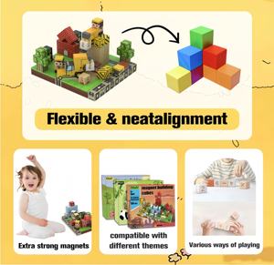 250 pièces blocs de <span class=keywords><strong>construction</strong></span> magnétiques Cubes magnétiques empilables ensemble de <span class=keywords><strong>Construction</strong></span>, STEM Montessori jouets sensoriels pour enfants - Product Image 6