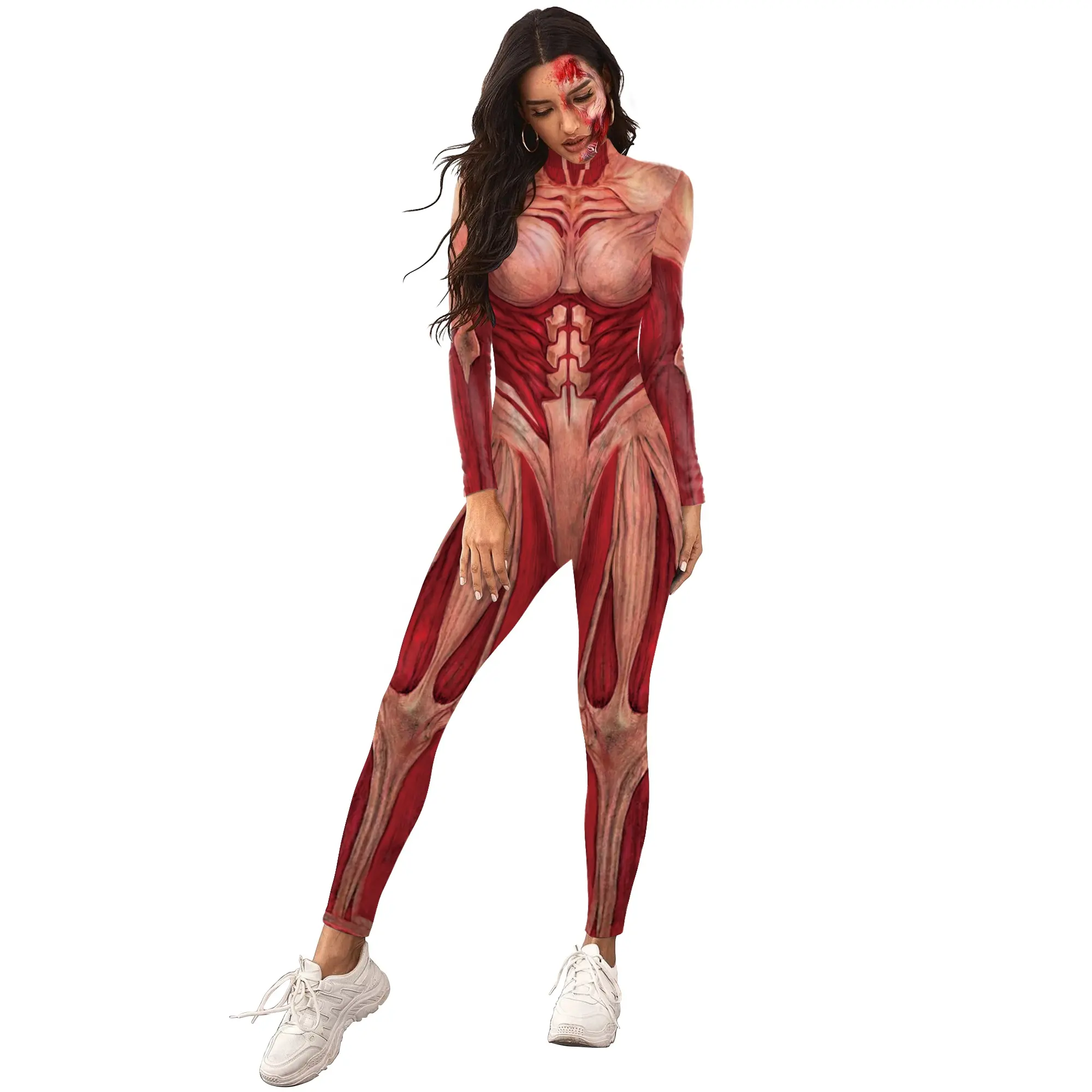 All'ingrosso Anime Cosplay Halloween Roleplay puntelli Muscle 3D stampato manica lunga Attack On Titan Costume