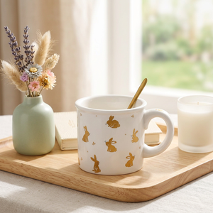 Cute Cartoon Ceramic <b>Mug</b> Wide Handle Little White Rabbit Patterns Dishwasher Microwave Safe for Cappuccino Christmas <b>Easter</b> - Product Image 4