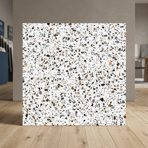 Carreaux de sol en céramique effet terrazzo rustique aspect granit pleine masse 400x400mm modernes mats pour intérieur - Product Image 4