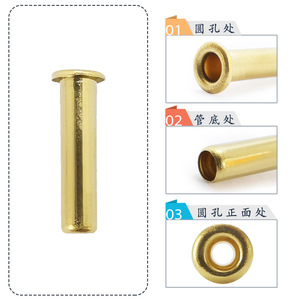 Rivets à œillets creux en cuivre de 12 mm pour vêtements, emballages, cadeaux, nécessitent un outil d'installation - Product Image 3
