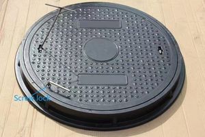 D400 Ton SMC BMC Fibra de vidrio Prensa hidráulica Cubierta de alcantarilla de resina compuesta Cubierta de alcantarilla de <span class=keywords><strong>gasolinera</strong></span> 900mm - Product Image 5