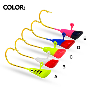 En gros 5 pcs/sac Saltwater Minnow Shad Jig Head Hooks - 5 Couleurs, Idéal pour les appâts de ver - Product Image 5