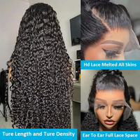 Wig renda Hd 13x6 Wig rambut manusia Wig keriting pra pencabutan Wig depan renda gelombang air 40 inci Wig depan renda gelombang dalam rambut manusia