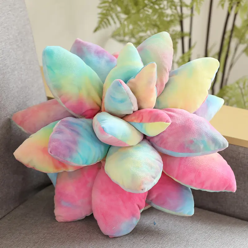 Custom stuffed pillow soft green simulation 3D succulent cactus plant plush toys