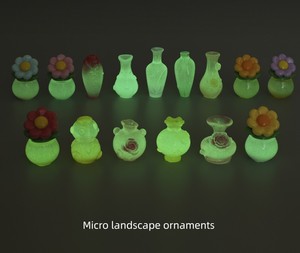 Mini Jarrones de Resina al por Mayor que Brillan en la Oscuridad, Adornos de Jarrones de Estilo Chino para Casas de Muñecas, Miniaturas, Micropaisajes, Decoración del Hogar DIY - Product Image 6