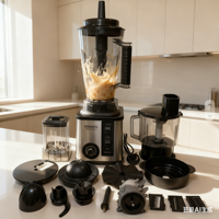 Robot culinaire électrique robuste 9500W 6-en-1 avec 6 lames, 3L, pour usage domestique, extérieur, camping-car, voiture, hôtel - Modèle 2026