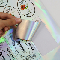Emballage de produit arc-en-ciel impression couleur logo Die Cut décalcomanie vinyle plaine laser transfert autocollant hologramme personnalisé radium autocollants